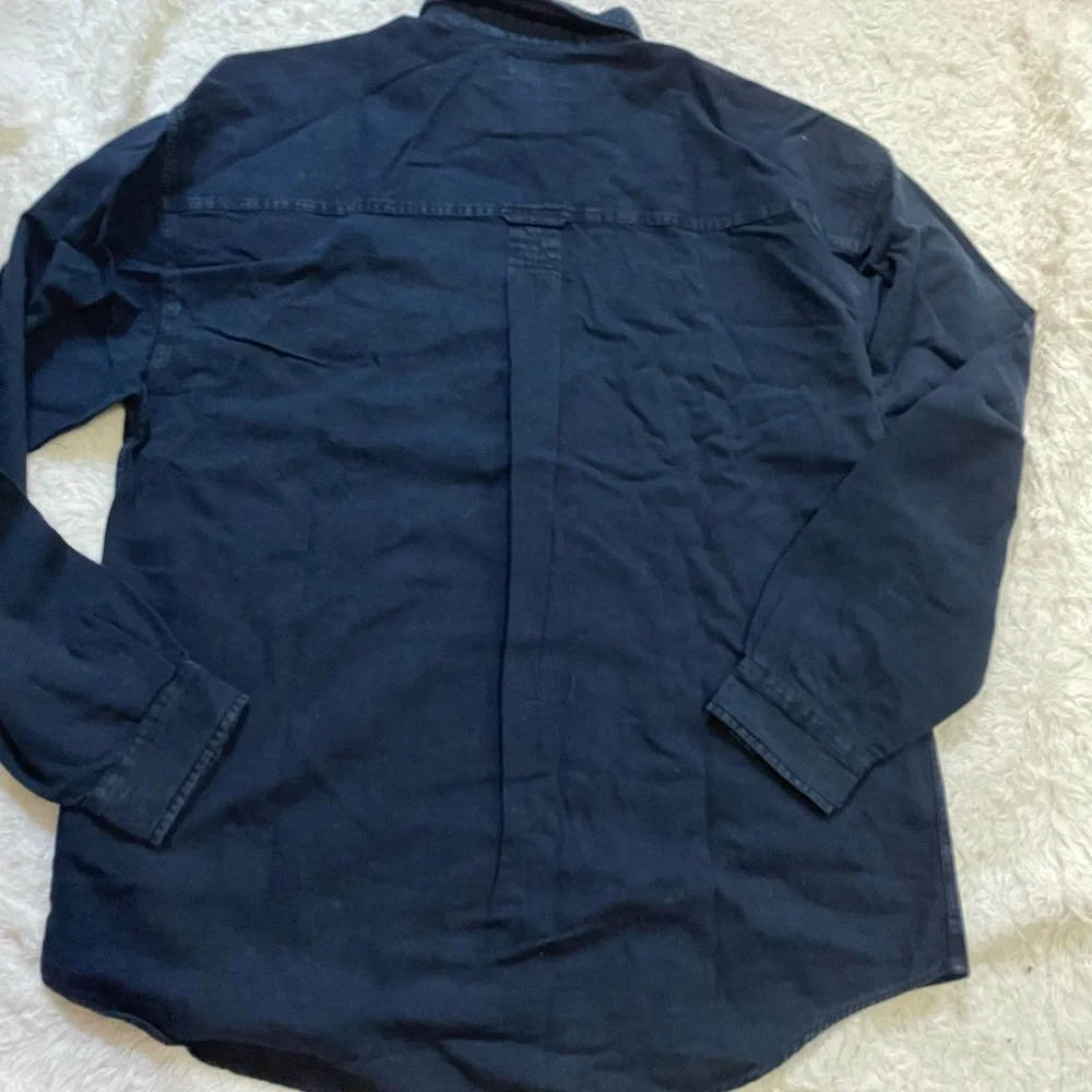 Men's Navy Blue Button-Down Shirt - Picture 10 of 13